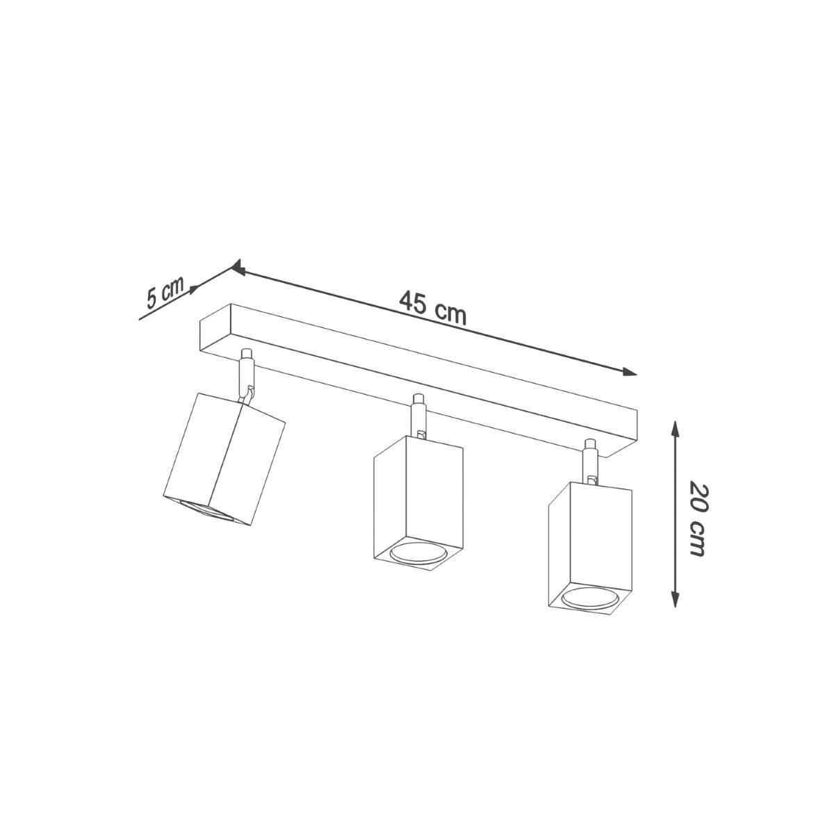 Plafon KEKE 3 dąb 20x5x45cm nowoczesna lampa GU10 do salonu  nr. 4