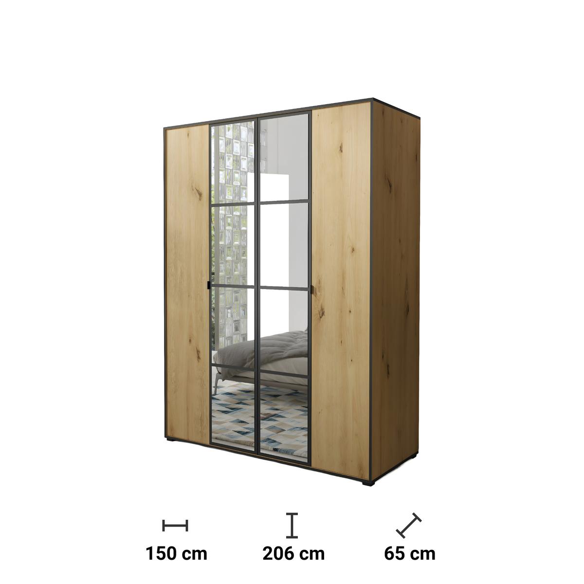 Szafa Oslo I 150 cm do sypialni przedpokoju garderoby dąb  nr. 2