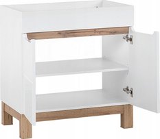 Zestaw mebli łazienkowych 80 cm BALI WHITE z umywalką i słupkiem + syfon biały - Miniaturka zdjęcia nr 9