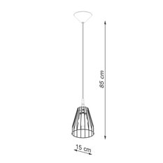 Lampa wisząca LEYO 85x15x15cm nowoczesna E27 do salonu - Miniaturka zdjęcia nr 5