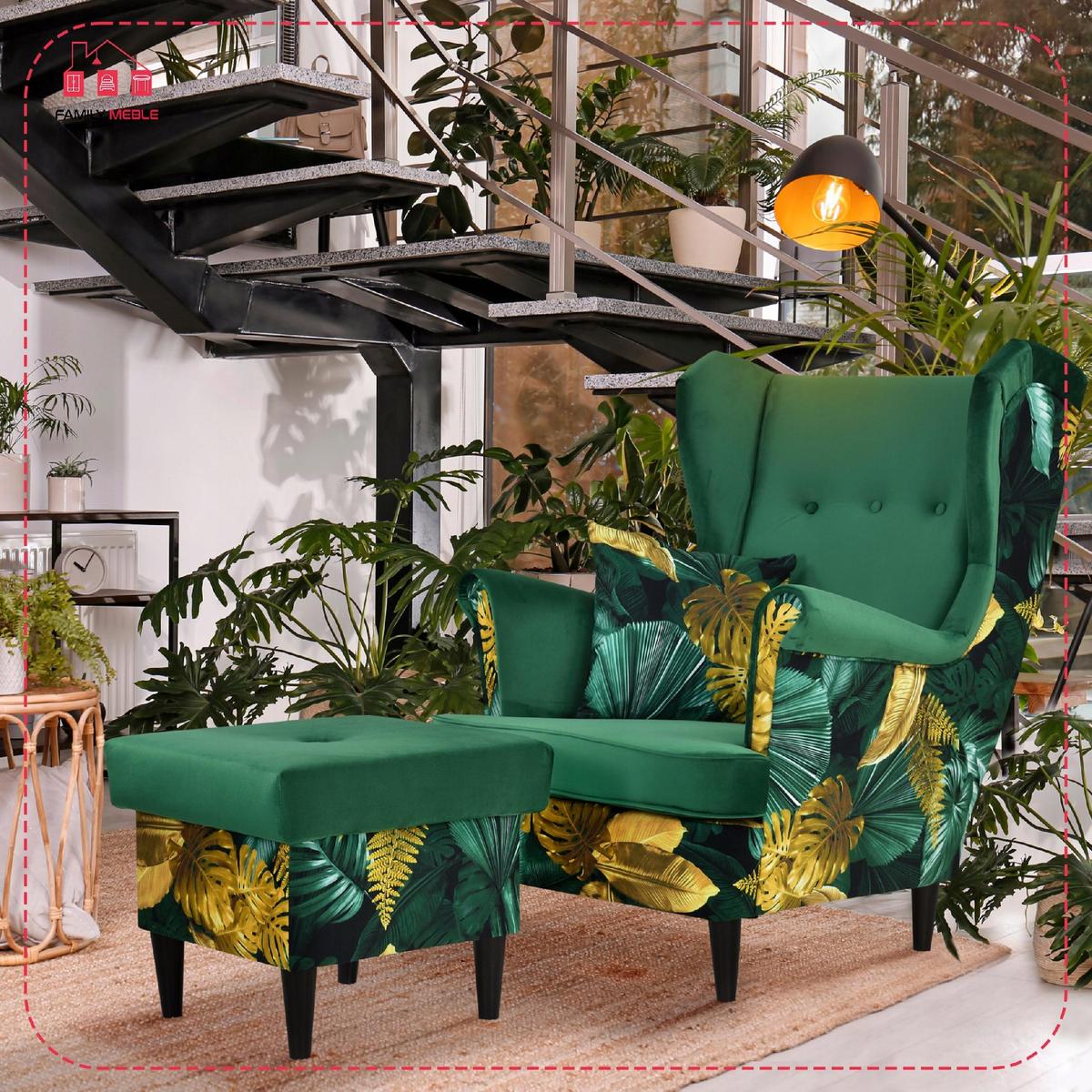 Fotel uszak Ari Print Duo nowoczesny print wzór nr. 6