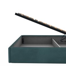 Łóżko tapicerowane 160x200 premium z pojemnikiem do sypialni turkusowe wezgłowie 107 cm - Miniaturka zdjęcia nr 13