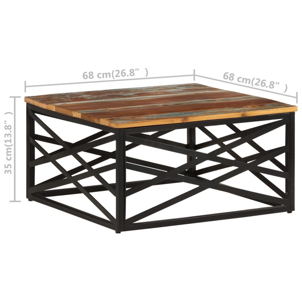 Stolik kawowy 68x68x35 cm z litego drewna z odzysku do salonu nr. 7