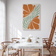 Obraz Do Salonu Pomarańczowe Kwiaty Liście Styl Boho Natura 80x120cm - Miniaturka zdjęcia nr 4