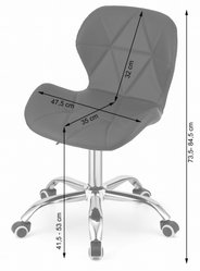 Fotel biurowy AVOLA 73,5x53,5x55,5 cm obrotowy ekoskóra białe - Miniaturka zdjęcia nr 3