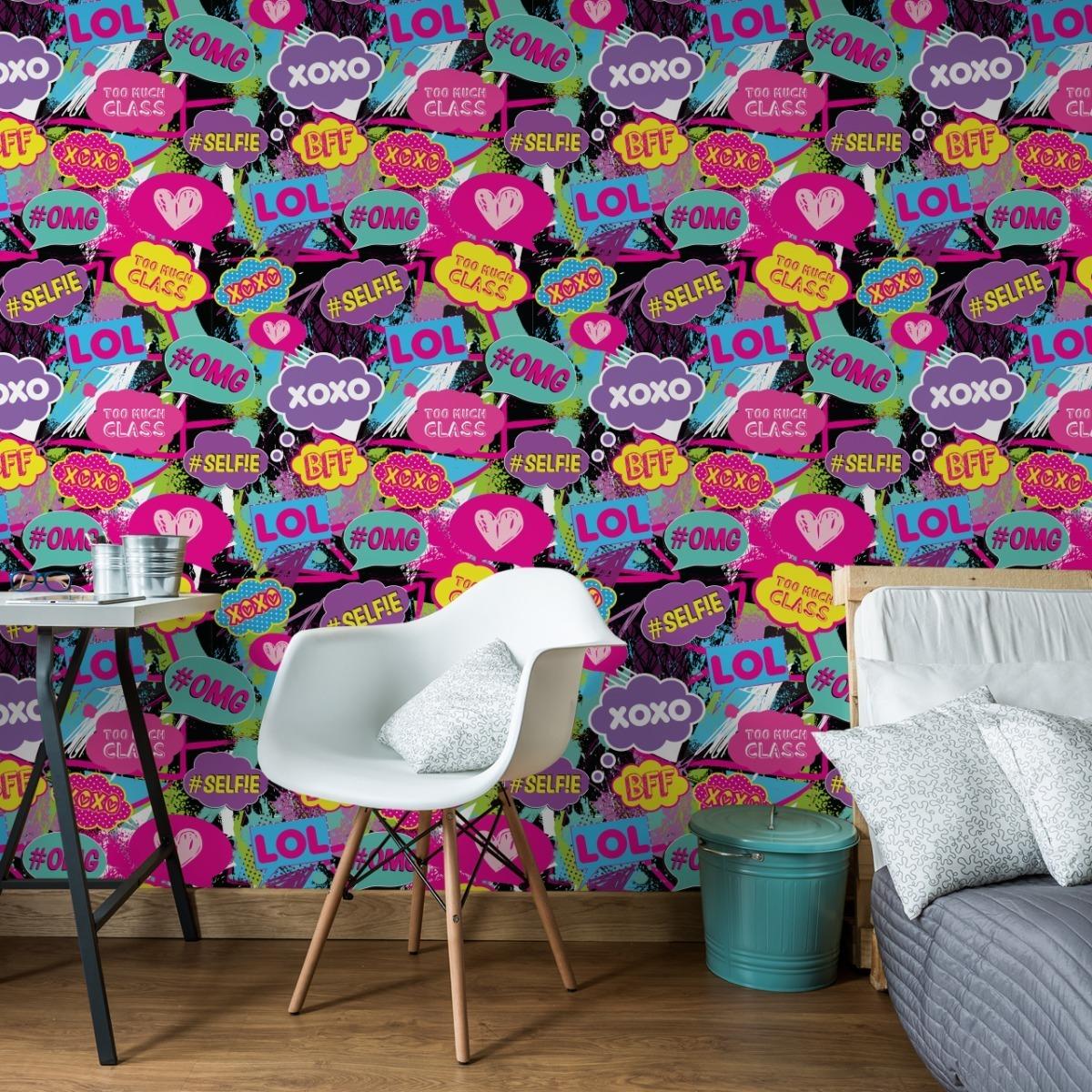 Tapeta Dla Dziewczyny POP-ART Kolorowe Emotikony  nr. 3