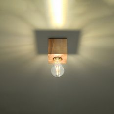 Plafon ARIZ naturalne drewno 10x10x10cm E27 nowoczesna lampa do salonu - Miniaturka zdjęcia nr 3