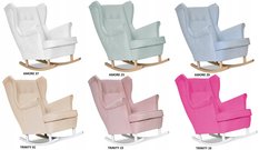 Fotel Uszak bujany WELUR pastelowe niebieskie lux - Miniaturka zdjęcia nr 6