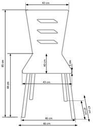 Krzesło plastikowe K155 43x47x85 cm do jadalni salonu biały - Miniaturka zdjęcia nr 10