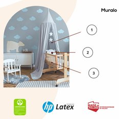 NAKLEJKA NA ŚCIANĘ DO POKOJU 120x60 DZIECKA BŁĘKITNE CHMURKI - Miniaturka zdjęcia nr 7