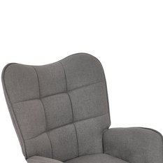 Fotel VIA tapicerowany wypoczynkowy 69x63x89 cm do salonu biura nogi czarne, ciemnoszary  - Miniaturka zdjęcia nr 8