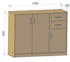 Komoda Julia K021 85x110x35 cm biała do biura lub sypialni - Miniaturka zdjęcia nr 4