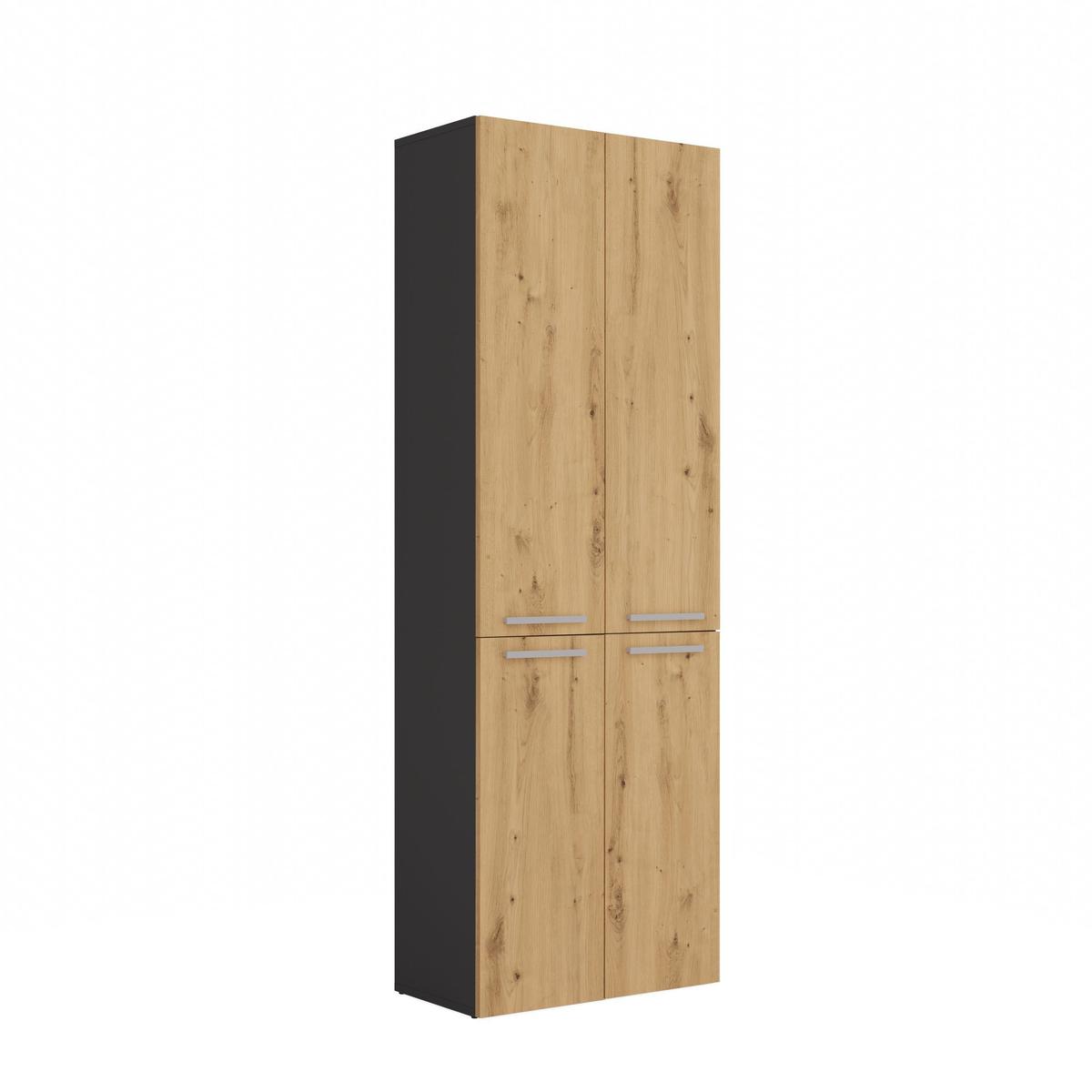 Słupek łazienkowy NEL 1K DD 174x60x30 cm szafka łazienkowa kosz na pranie regał antracyt dąb artisan bestseller nr. 2