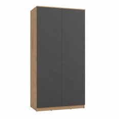 Szafa garderoba MARTUSIA 90x180x50 cm drzwi półki do przedpokoju lub pokoju front grafit dąb artisan - Miniaturka zdjęcia nr 3