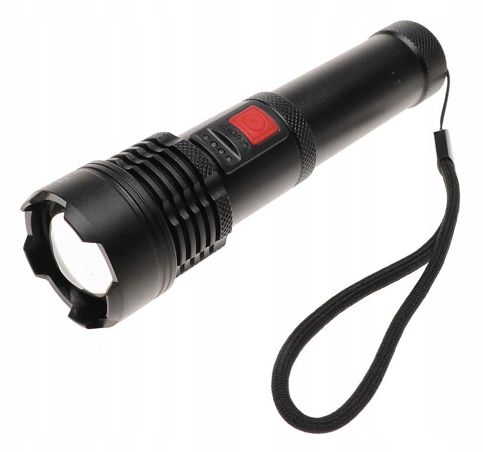 Latarka P90 LED mocna taktyczna mocna USB zoom