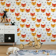 Tapeta Do Pokoju Dziecięcego Kolorowe LISKI Serca  - Miniaturka zdjęcia nr 7