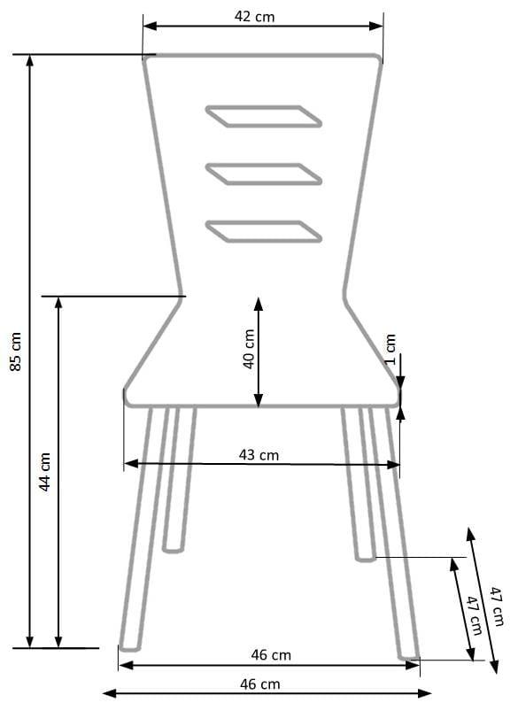 Krzesło plastikowe K155 43x47x85 cm do jadalni salonu biały nr. 10