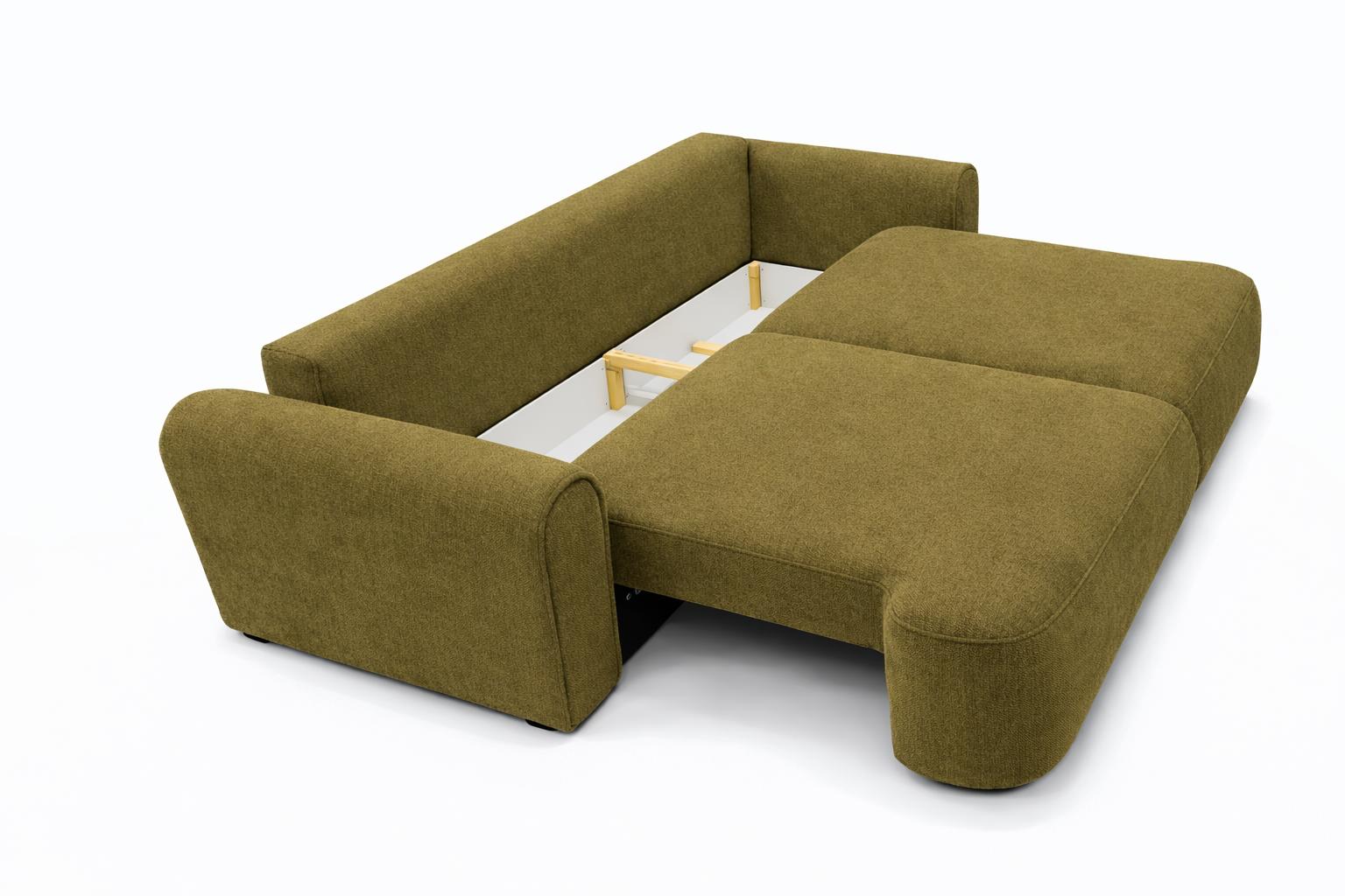 Kanapa z funkcją spania ITALY 250x100x82 cm trzyosobowa sofa rozkładana tkanina FLOW 14 oliwkowa nr. 6