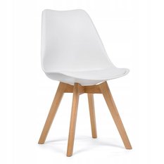 Krzesło skandynawskie z poduszką DUBLIN nowoczesne białe