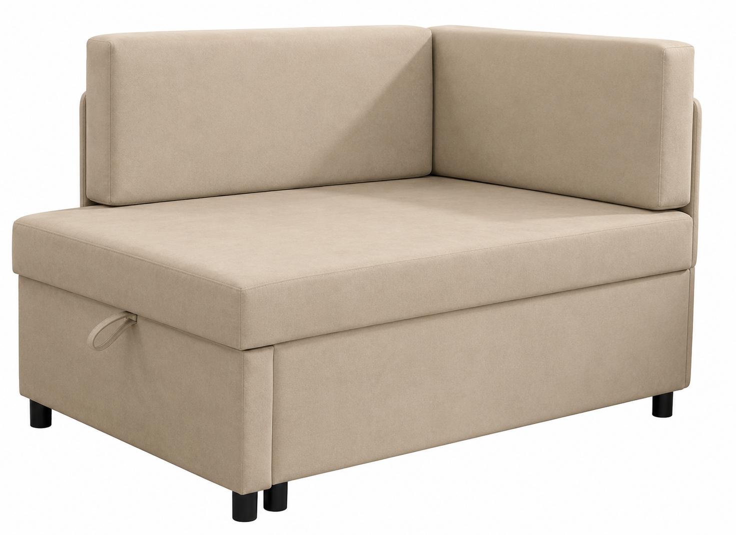 Sofa Viluś 106x75x80 cm beżowy rozkładana sofa narożna jednoosobowa z funkcją spania i pojemnikiem na pościel nr. 7