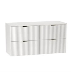 Szafka łazienkowa WILLY 120x60x47 cm pod umywalkę z szufladami biała wisząca z blatem ryflowane  - Miniaturka zdjęcia nr 2