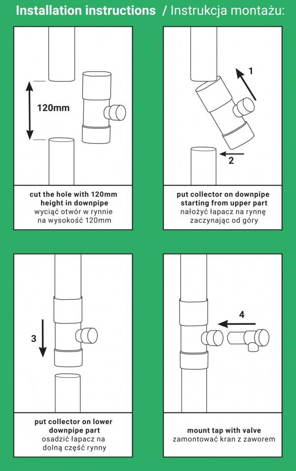 Zbieracz, łapacz wody deszczowej z zaworem, 100mm nr. 3