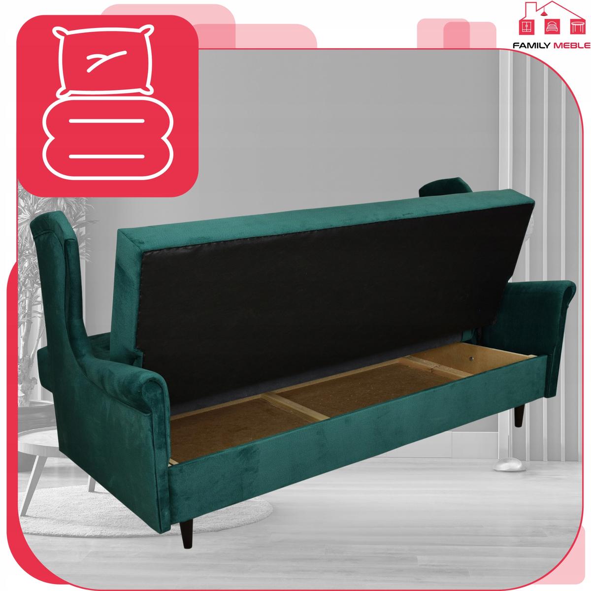 Wersalka sofa uszak kanapa rozkładana Ari butelkowa zieleń nr. 5