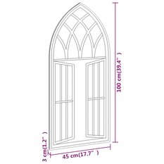  Lustro 100x45 cm do sypialni łazienki żelazne kolor piaskowy  - Miniaturka zdjęcia nr 6