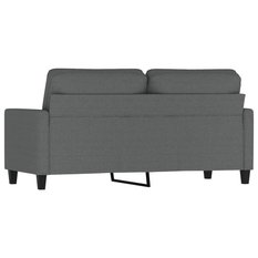 Sofa 158x77x80 cm 2-osobowa wygodna tapicerowana tkaniną ciemnoszara do salonu - Miniaturka zdjęcia nr 5