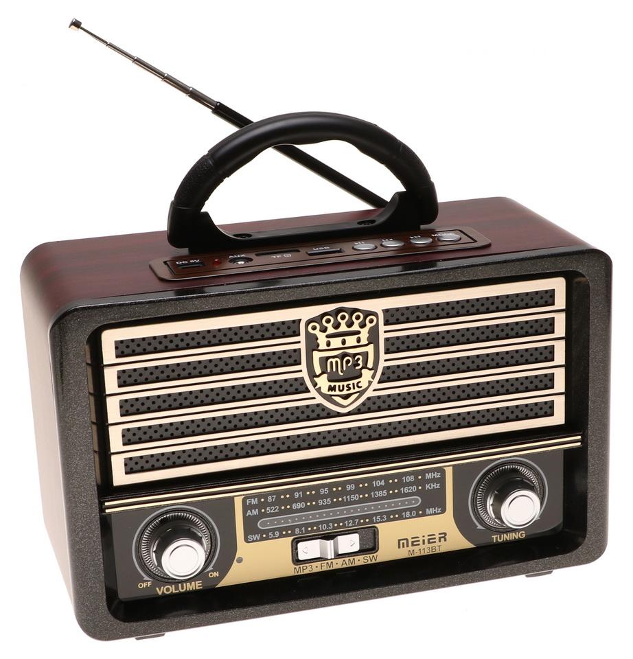 Radio przenośne  23 x 11,5 x 16 cm RETRO z funkcją bluetooth   USB brązowe nr. 2