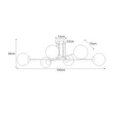 Lampa sufitowa K-4925 SAVOY 105x30x83 cm do salonu lub pokoju czarny/biały matowy - Miniaturka zdjęcia nr 5