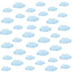 NAKLEJKA NA ŚCIANĘ DO POKOJU DZIECKA 60x30 NIEBIESKIE CHMURECZKI - Miniaturka zdjęcia nr 1