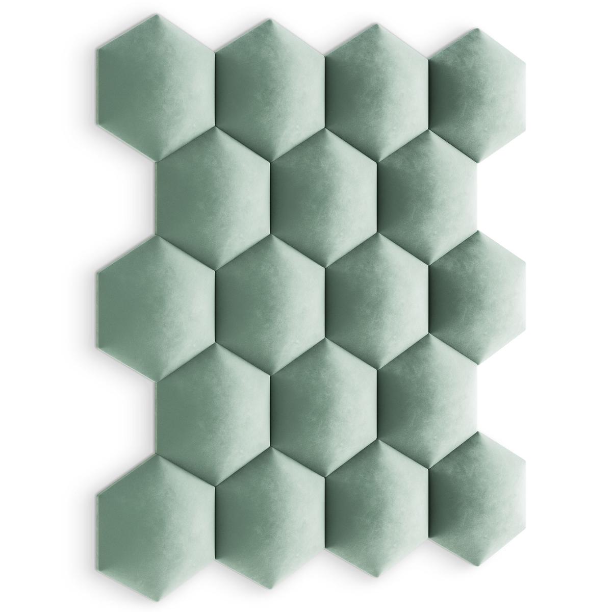 Panele tapicerowane 35x40 hexagon magic velvet miętowy nr. 6