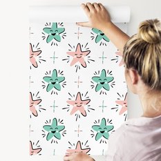 Tapeta Ścienna Dla Dzieci KOLOROWE Wesołe Gwiazdki 53x1000  - Miniaturka zdjęcia nr 3