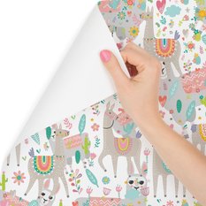 Tapeta do pokoju dziecka, lamy, zwierzęta, kwiaty  - Miniaturka zdjęcia nr 3