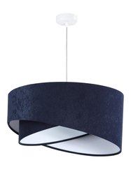 Lampa 50x23x93 cm wisząca asymetryczna granatowo biała do salonu sypialni biura  - Miniaturka zdjęcia nr 1