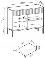 Komoda KSZ 104x83x39 cm nova zielona czarne nóżki, złote uchwyty do salonu  - Miniaturka zdjęcia nr 10