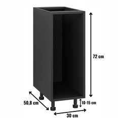 Korpus szafka kuchenna dolna pod cargo 30x82x50,8 cm z akcesoriami czarny - Miniaturka zdjęcia nr 2