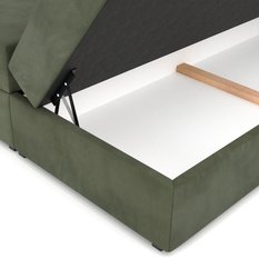 Łóżko kontynentalne 160x200x113 cm tapicerowane podwójne z materacem khaki - Miniaturka zdjęcia nr 19