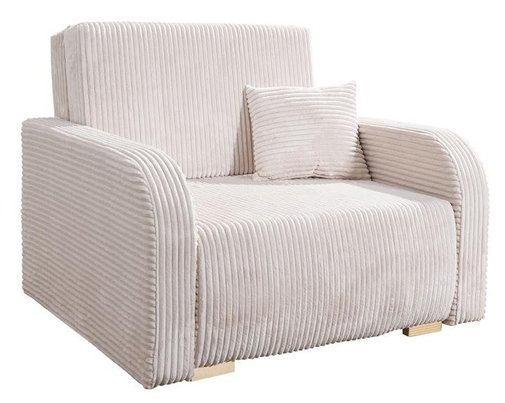 Sofa Lili 85x103x97 cm z funkcją spania do salonu rozkładana sztruks kremowa