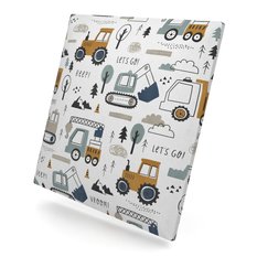 Panele tapicerowane 30x30 cm koparki traktory z nadrukiem dla dzieci na ścianę - Miniaturka zdjęcia nr 2