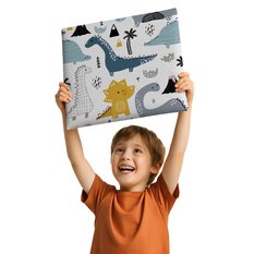 Panele tapicerowane 30x30 cm dinozaury z nadrukiem dla dzieci na ścianę  - Miniaturka zdjęcia nr 4