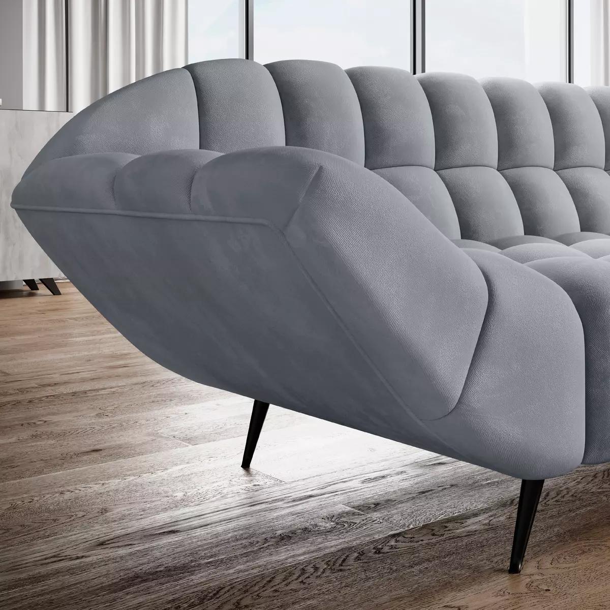 Sofa GAPPA 200x94x82 cm nowoczesna kanapa pikowana wersal jasnoszara do salonu nr. 2