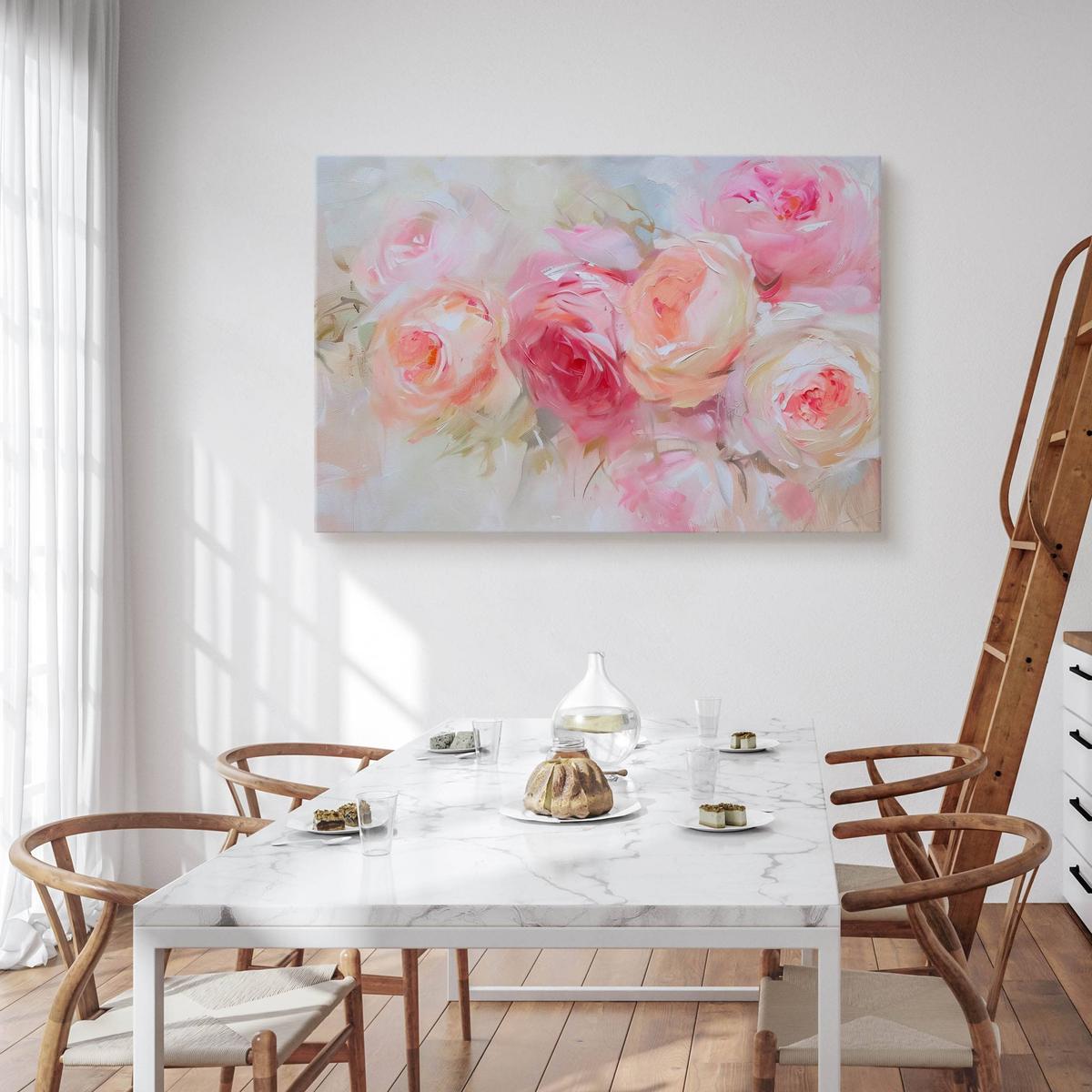 Obraz Na Płótnie Delikatne Pastelowe Różowe Kwiaty 120x80 Do Salonu nr. 4