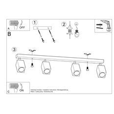 Plafon KEKE 4 dąb 20x5x80cm nowoczesna lampa GU10 do salonu  - Miniaturka zdjęcia nr 5