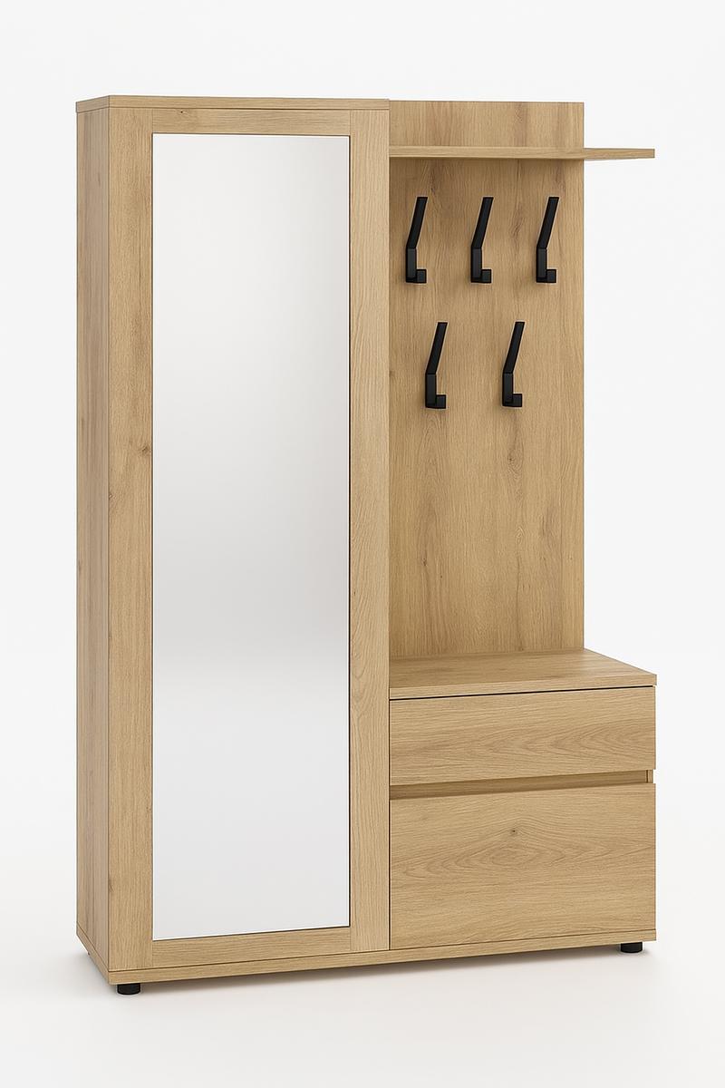 Garderoba do przedpokoju DUO 190x90x40 cm z lustrem wieszakami szafka na buty dąb cremona nr. 2