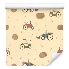 Tapeta Dziecięca Kolorowe TRAKTORY Ciągnik Dekor  - Miniaturka zdjęcia nr 4