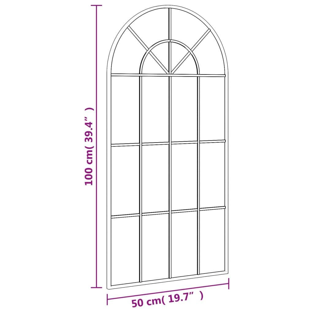 Lustro 50x100 cm do łazienki sypialni ścienne zakończone łukiem żelazo czarne nr. 7