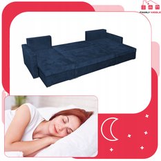 Narożnik Bella BIG 298x74x140 cm kształt U z funkcją spania i przechowywania Angel granatowy - Miniaturka zdjęcia nr 7