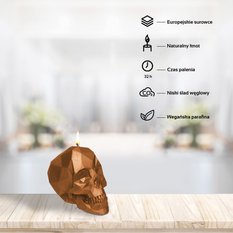 Świeca Skull Low-Poly Gold Small - Miniaturka zdjęcia nr 3